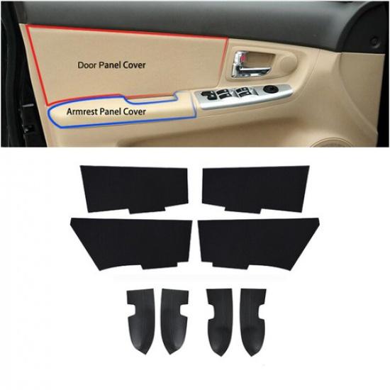 2005-2012 Kia Spectra Cerato For 8PCS Car Door Handle Armrest Panel Replace Trim | Rear Right | Black | Leather | Durable | Door Panel