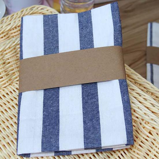 Podkładki kuchenne na stół z lnu i bawełny w paski, serwetki, podkładki pod kubki