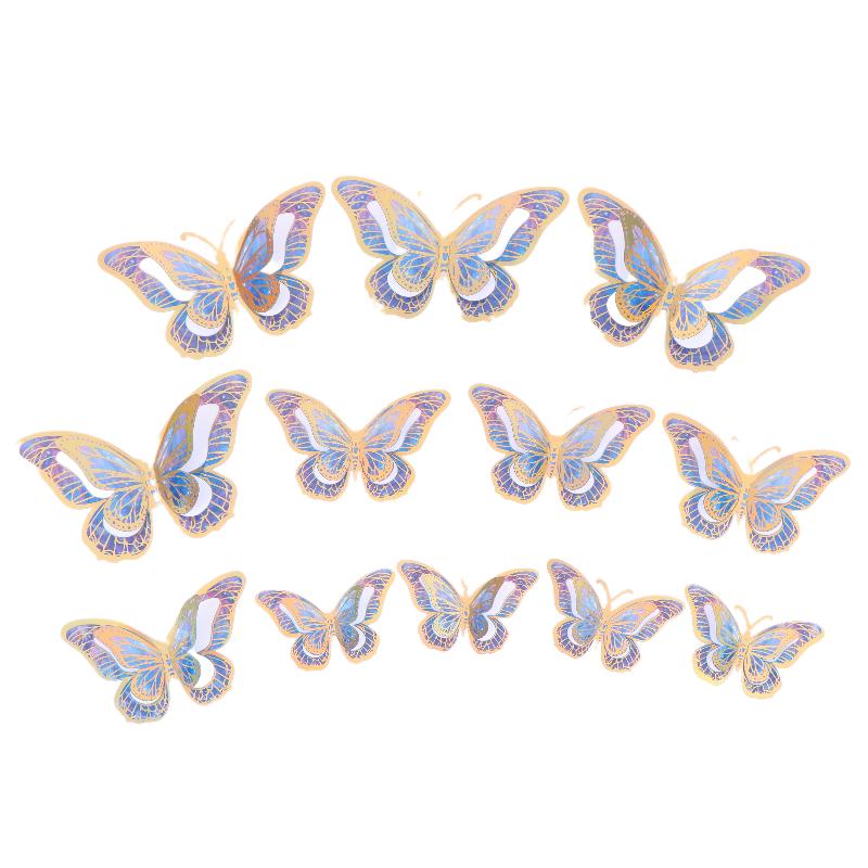 12Pcs Waterproof Butterfly Stickers Self Adhesive Ideal for Scrapbooking and DIY Projects