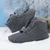 Outdoor High Top Men Cotton Shoes Warm Men Wide Barefoot Shoes Winter Ankle Boots with Fur Couple Non-slip Waterproof Snow Boots