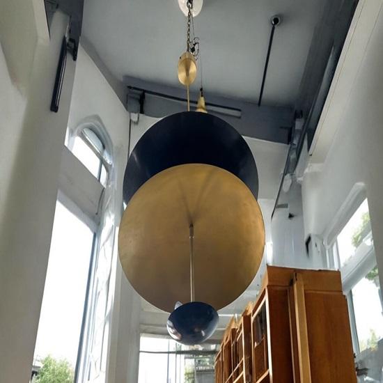 Flush Mount Pendant Light Chandelier Mid-Century Dome Ceiling Fixture for Stairway, Dining, Living Room Lighting