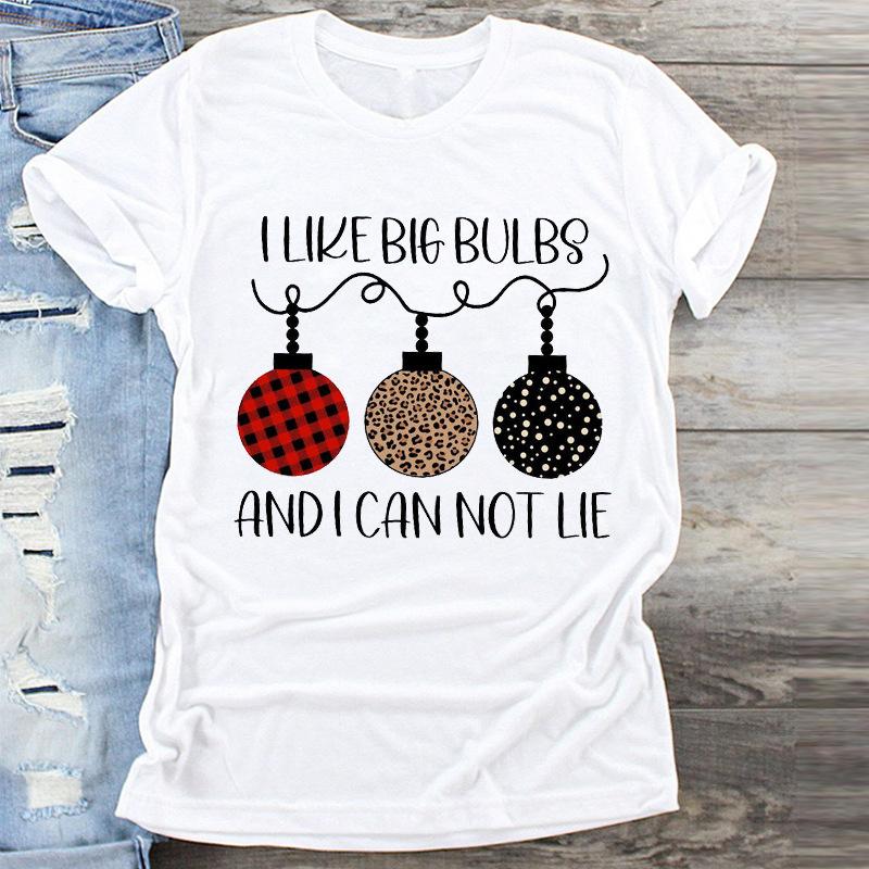 Fashion Cute Christmas Tree Graphics Women T-Shirts Summer Blouse Loose Short Sleeve Shirts O-Neck Tops Female Clothes