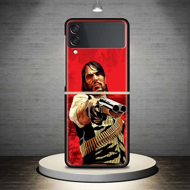 Red Dead Redemption 2 Für Samsung Galaxy Z Flip 4 3 5G Handyhülle Schwarz Hartschale ZFlip 4 3 Luxuriöser Stoßfester Bumper Coque