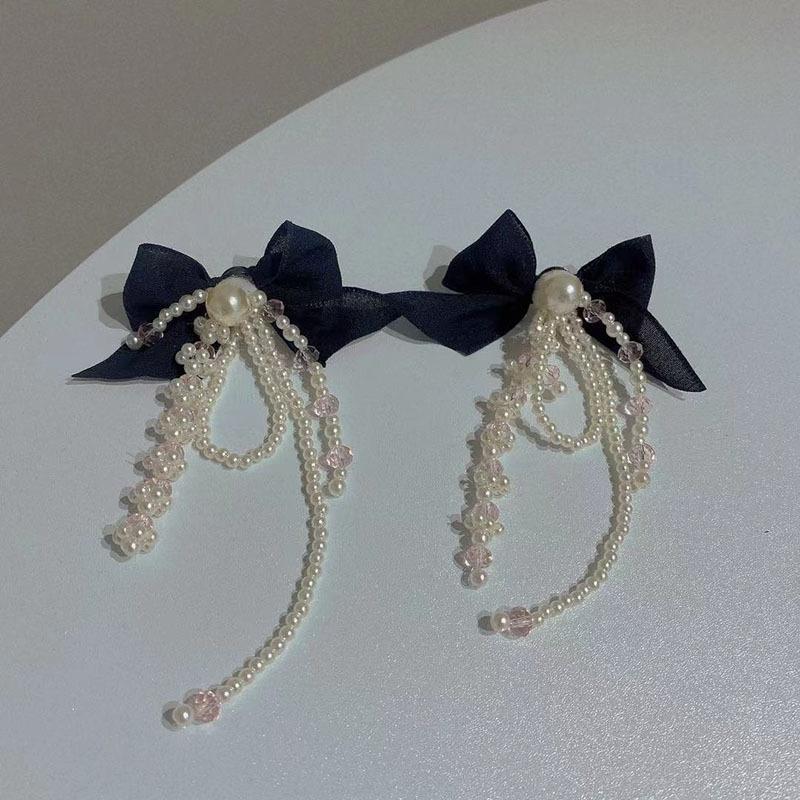 

Тенденционные модные серьги-гвоздики женские летние кружевные серьги с кисточками и жемчугом модные простые женские ювелирные изделия изысканные чёрный