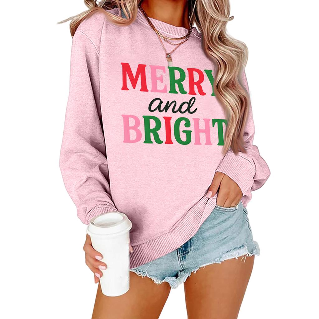 Damen Locker Bequem Lässig Modisch Charakterdruck Rundhals Langarm Sweatshirt