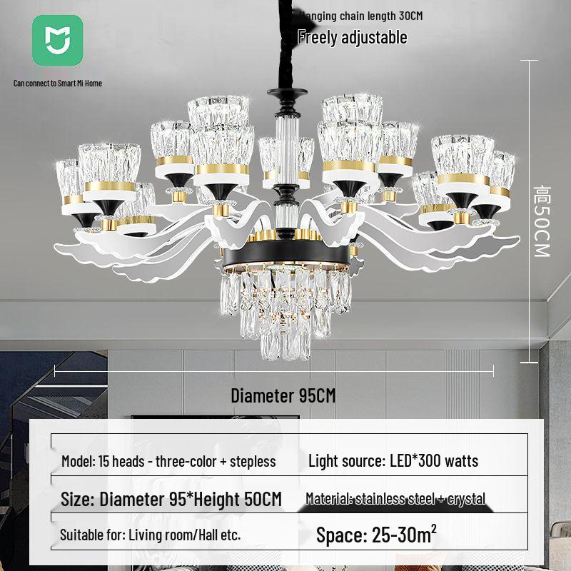 Luxury Modern Crystal Chandelier for Living Room - Elegant Luminous Fixture