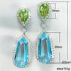 Shiny Zircon Wedding Hanging Earrings with High Grade Temperament Geometric Cubic Zirconia  Quality Women's Luxury Jewelry