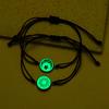2 Stuks/Set Lichtgevende Gevlochten Touw Koppel Armbanden voor Geliefden Zon Maan Vlinder Licht op in het Donker Kettingen Noctilucent Sieraden Cadeau