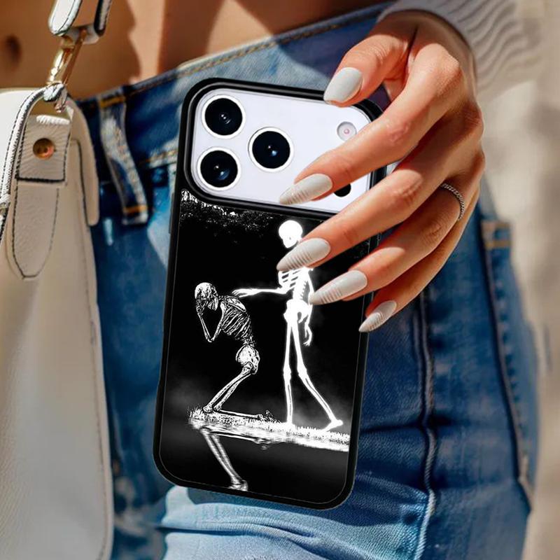 Skeleton X-Ray Phone Case For iPhone 17 Air 14 15 13 12 Max Cover For Apple 16e 11 Pro Max Plus Coque