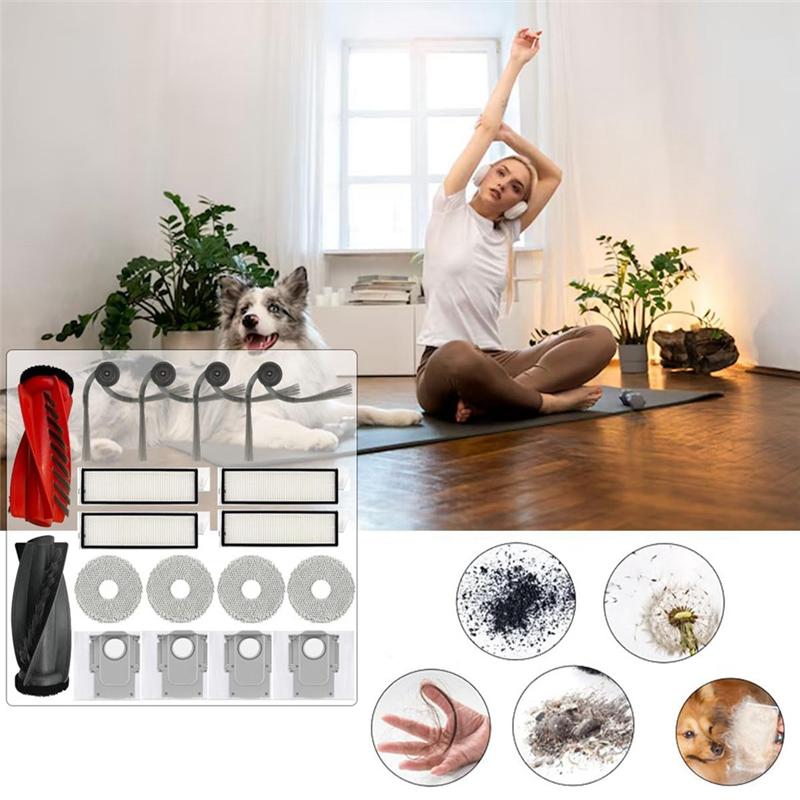 A65T-Replacement Parts Accessories Kit For Roborock Qrevo Curv Robot Vacuum Main Side Brush Hepa Filter Mop Cloth Dust Bags