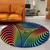 Bildende Kunst Runder Teppich Bunter Spiralteppich Zimmerdekoration Wohnzimmer Schlafzimmer Stuhl Anti-Rutsch-Matte Hausdekoration