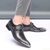 Belt Buckle Men's Shoes Fashion Low Heel Dress Shoes British Plus Size Leather Non Slip Footwear Male Formal Suit Shoe Homme