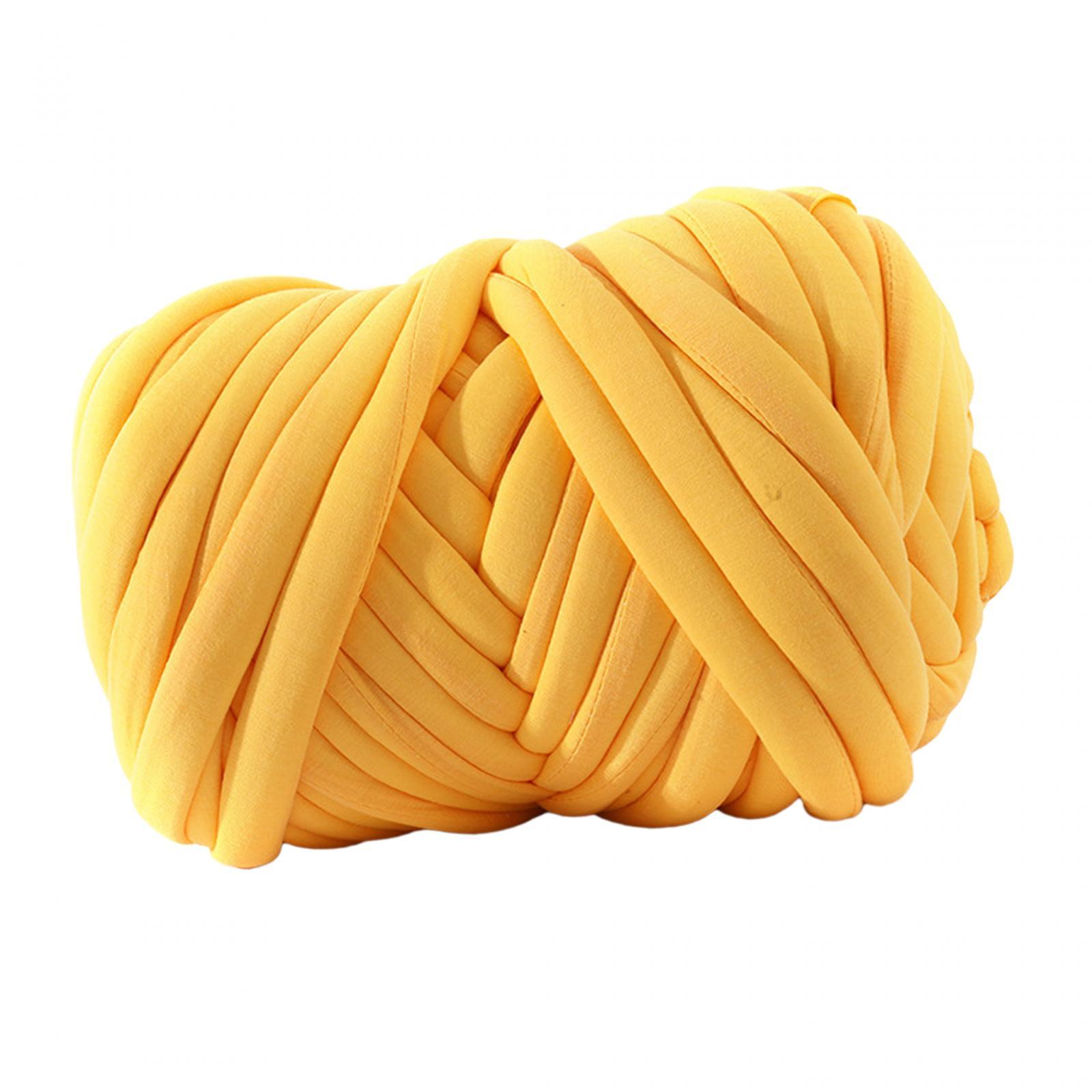 

Chunky Wool Yarn DIY Arm Knit Yarn Hand Crocheted Soft Bulky Yarn for Sweater Tapestry Macrame Rug Making Knitted Mat жовтий