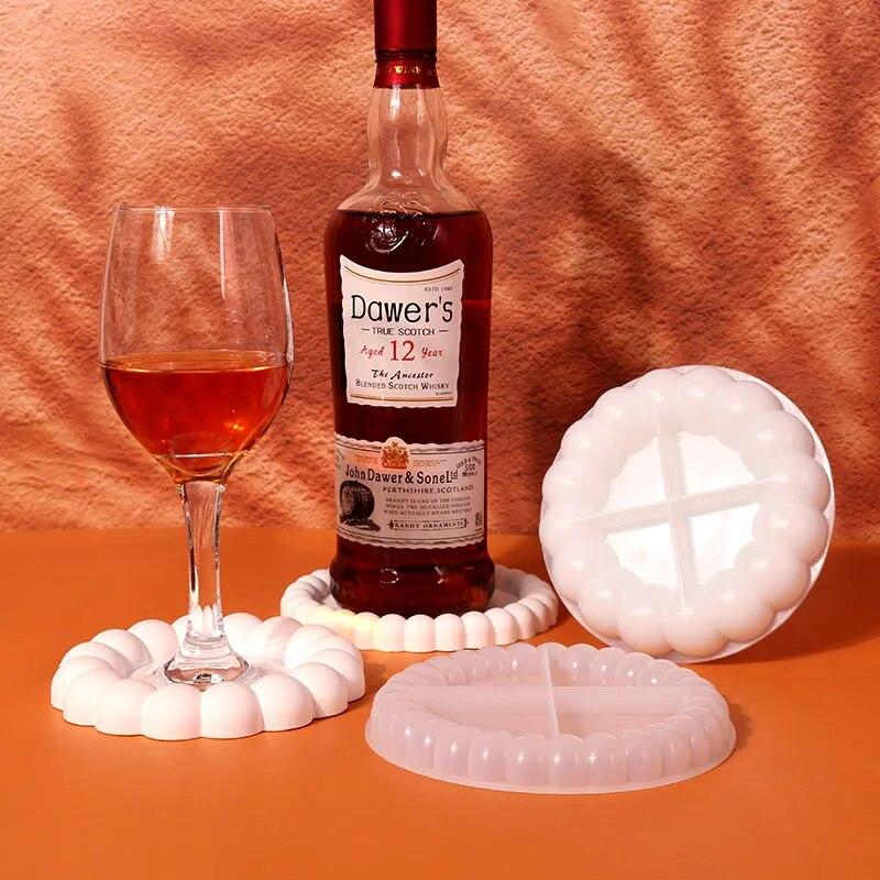 Blase Spitze Tasse Pad Silikon Formen DIY Zement Nordic Gips Untersetzer Runde Tablett Keramik Form Wohnkultur