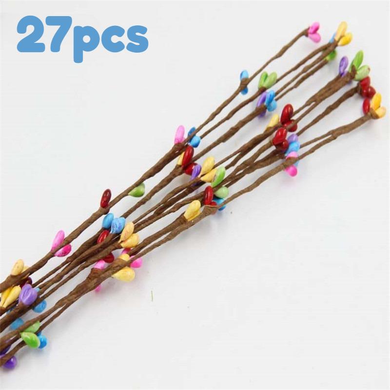 

27/47pcs Easter & Spring Artificial Berry Stems with Flowers, for DIY Wreaths Bunny Ears Centerpieces, Multi-Holiday Decor