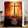 "Cross with Spiritual Gathering Verse" Patterned Flannel Blanket Perfect for the Bedroom Living Room, Sofa, or a Little Nap