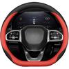 Auto Lenkradabdeckung Innen Leder Atmungsaktiv Nappa Passend für Jetour X70 Plus Pro X90 X90 Plus T1 T2 L7(D-Form-Schwarz Rot)