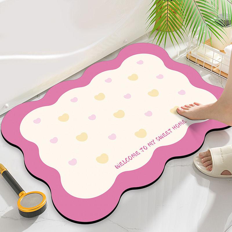 Bathroom diatom mud floor mat, toilet carpet, toilet door, toilet water-absorbing non-slip foot mat, entry door mat