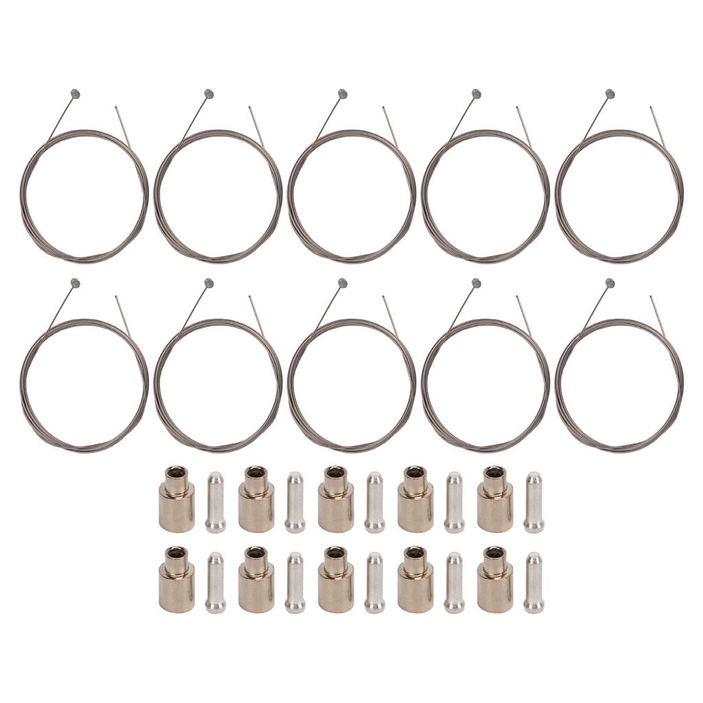 10 Stück Fahrrad Bremsleitung Set Edelstahl Bremskabel mit Endkappe Endhülse für Mountainbike