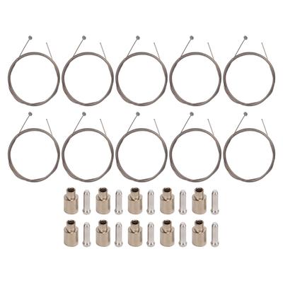 10pcs Bicycle Brake Line Set Stainless Steel Brake Cable with End Cap End Ferrule for Mountain Bike
