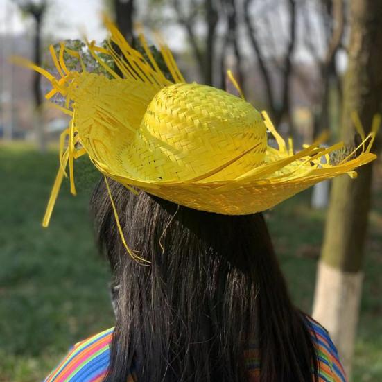 Straw Hat Summer Sun Protection Wide Brim Hand Woven Lightweight Breathable Design Beach Hat Headwear