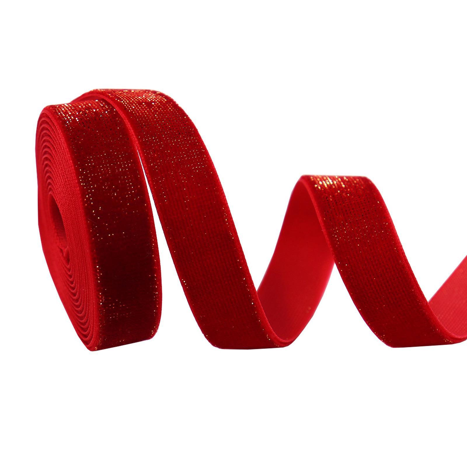 

1 шт., блестящая бархатная рождественская лента, лента для упаковки подарков, 10 ярдов для рождественской елки, свадебный декор, изготовление аксессуаров для одежды LXY 16mm*10yards