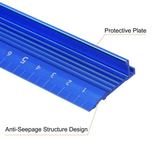 uxcell Metalllineal, 80cm Metrisches Lineal, Aluminiumlegierung, Rutschfestes Schutzlineal, Gerades Schneidelineal, Messinstrument mit Aufhängeloch, Blau