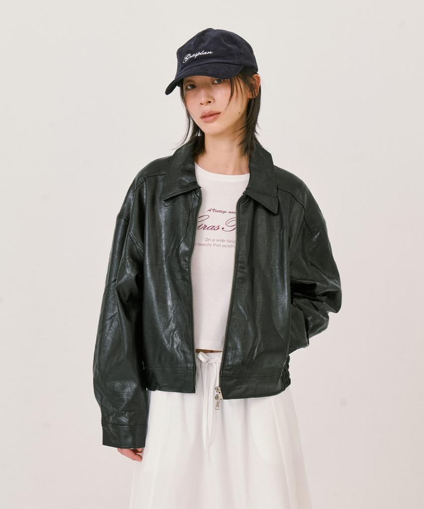 Grasplan Leather Blouson Jacket_Black
