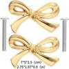 Gold Bows Dresser Handles Chic Metal Knobs Decorative Cupboard Handles Simple Installation for Cabinets In Home Decors