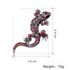 Vintage Full Rhinestone Lizard Brooches For Women Men Creative Trendy Funny Gecko Insect Animal Clothes Lapel Pins Party Jewelry