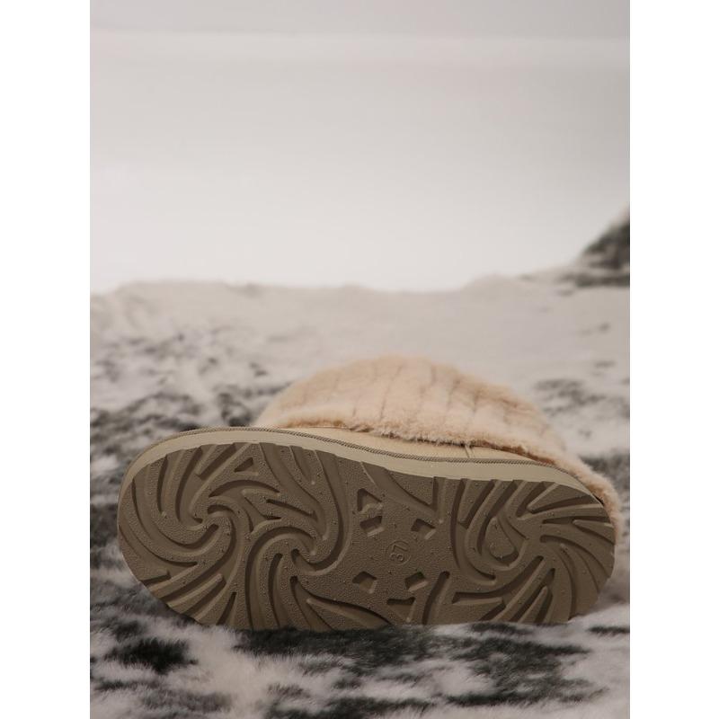 New Autumn Winter Fashionable European American Style Women's Plus Size Fleece Lined Thickened Mid Calf Snow Boots