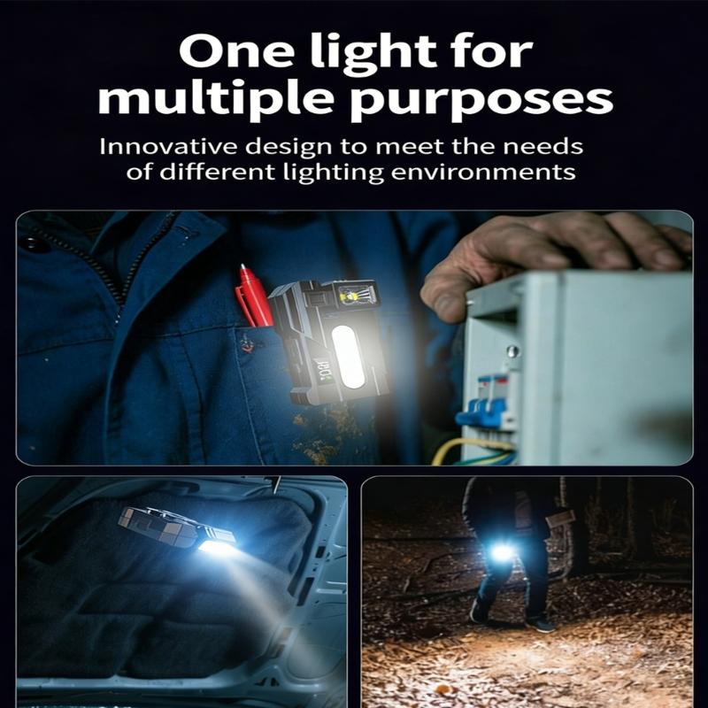 2PCS Magnetic Work Light With Type C Fast Charging IP68 Waterproof Rotatable Head For Technicians Repair And Cave Exploration