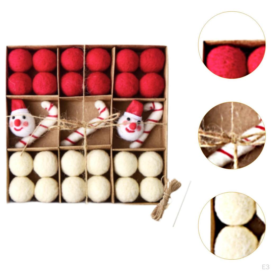 DIY Weihnachten Filz Ball Girlande Set Dekoration süße hängende Ornamente für den Innenbereich