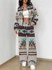 Bohemian Style Explosive Set Autumn and Winter New European and American Women's Clothing Ethnic Style Printing Women