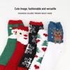 Women's Christmas Socks - Elk & Santa Design, Thick Coral Fleece, Floor Socks