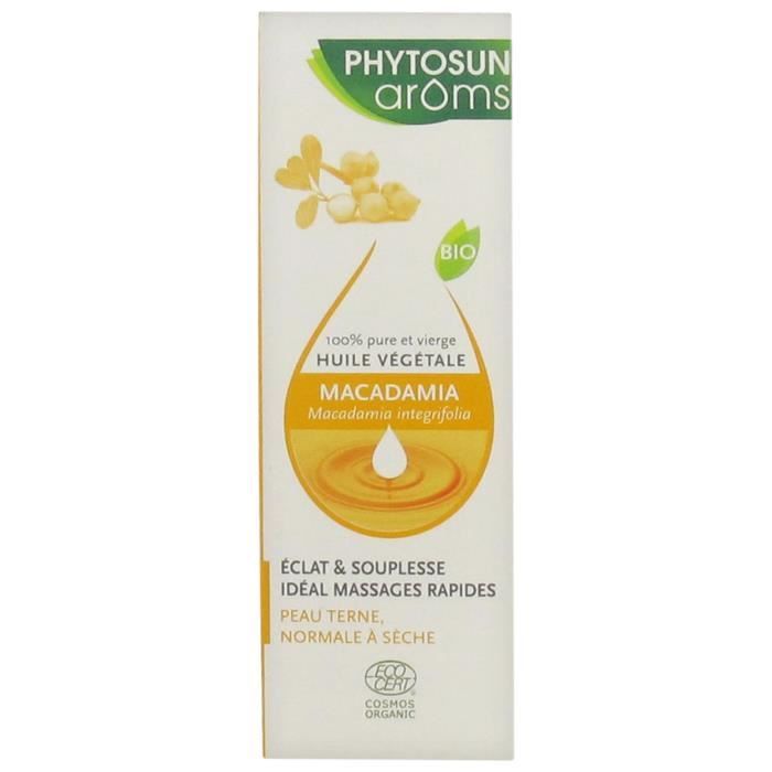 Huile Végétale - PHYTOSUN AROMS - Macadamia - 50 ml - Vegan - Tous types de peau