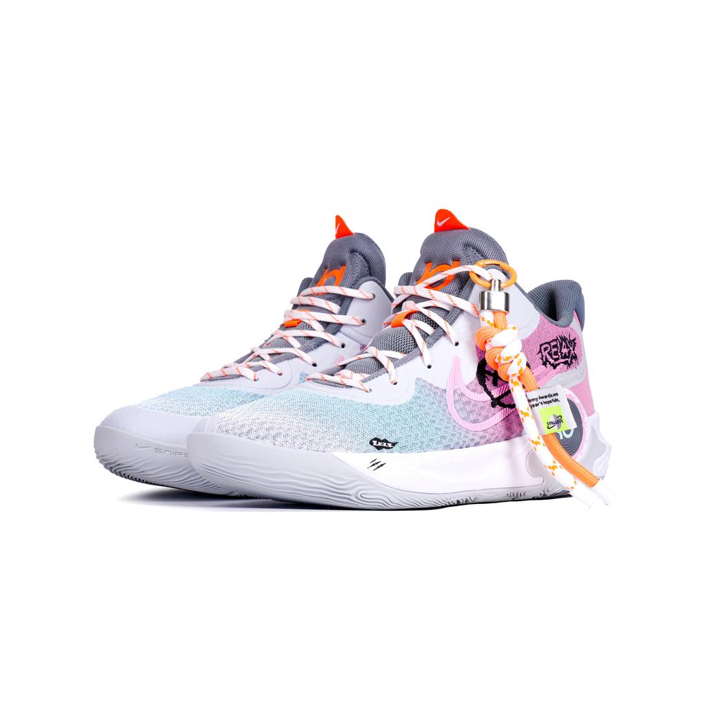 Nike KD Trey 5 IX Cushioning Abrasion Resistant Breathable Mid top Basketball Shoes Unisex Pink Blue CW3402-011(Team408-)