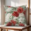 Classic Roses Flowers Cushion Cover Natural Linen Organic Fabric DoubleSided Printing Couch Pillow Covers Home Decor