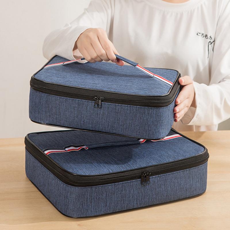 Portable Insulated Lunch Box Bag Large Capacity Flat Tote Bag Food Delivery Cooler Bag For Working Hiking