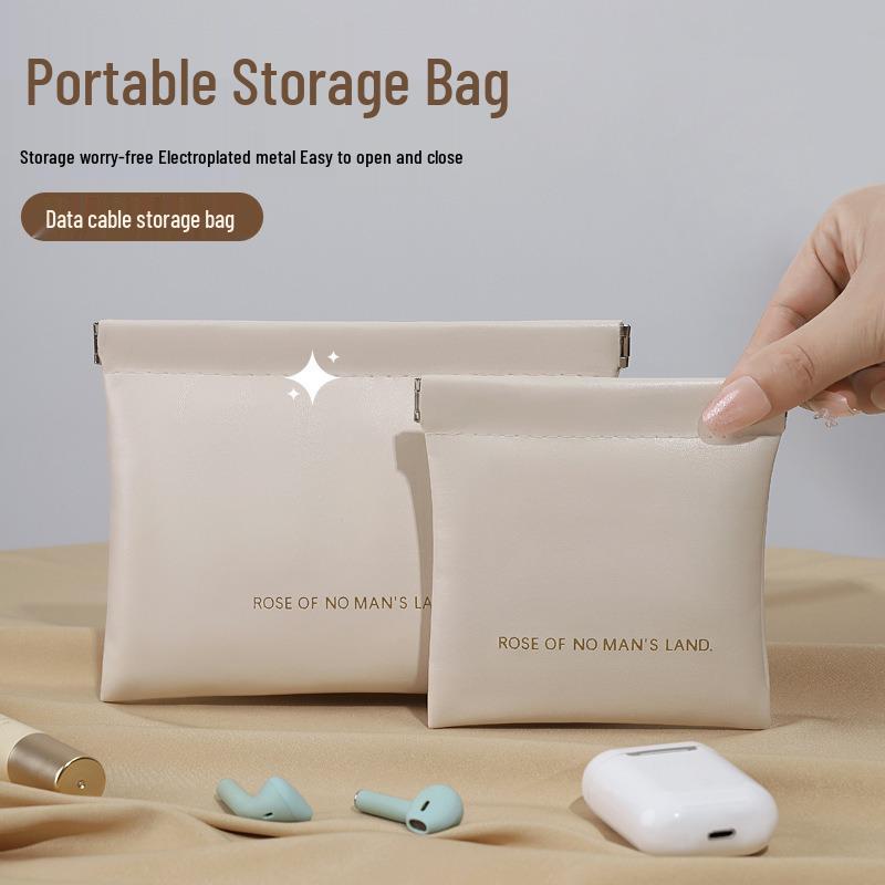 Clamshell Mini PU Earphone Case & Coin Purse - Candy Color Lipstick Storage Pouch