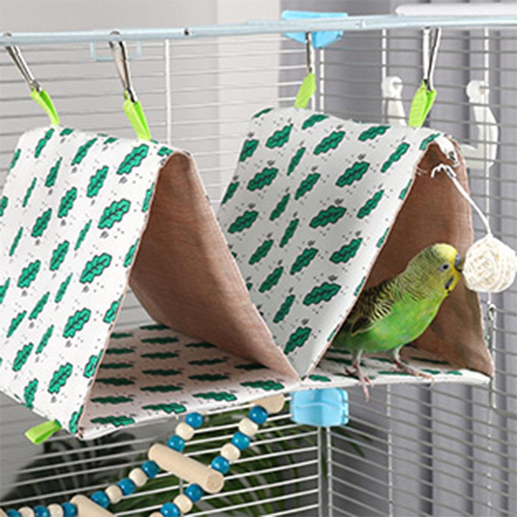 Wellensittich Bett Doppelte Höhle Papageiennest Dreieck Atmungsaktiv Wellensittich Ruhebett Zum Brüten Schlafen Bereicherung Spiel Fenster Außen
