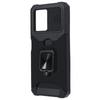 For Xiaomi Redmi Note 12 4G PC+TPU Kickstand Case Slide Lens Protection Phone Cover with Card Holder
