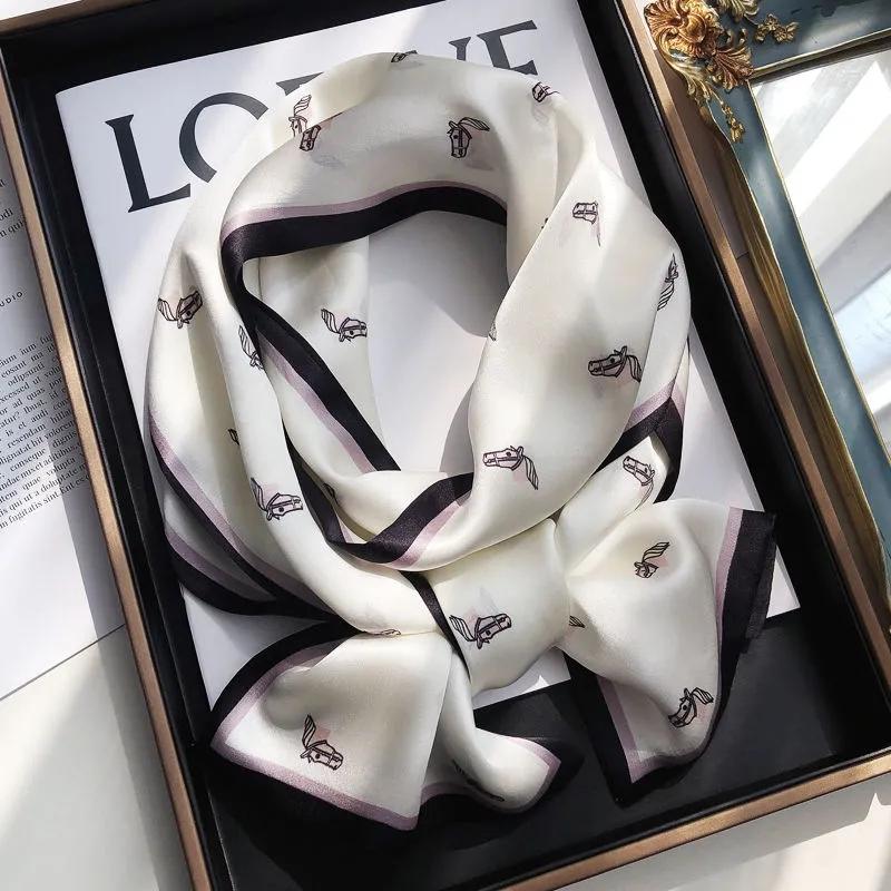 Skinny Satin Silk Scarf for Women Hair Bands Neck Tie Belt Headband Lady Wraps Headkerchief Bandana Silk-like