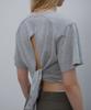 LCDC™ Back Slit V-Neck Top (Melange Gray)