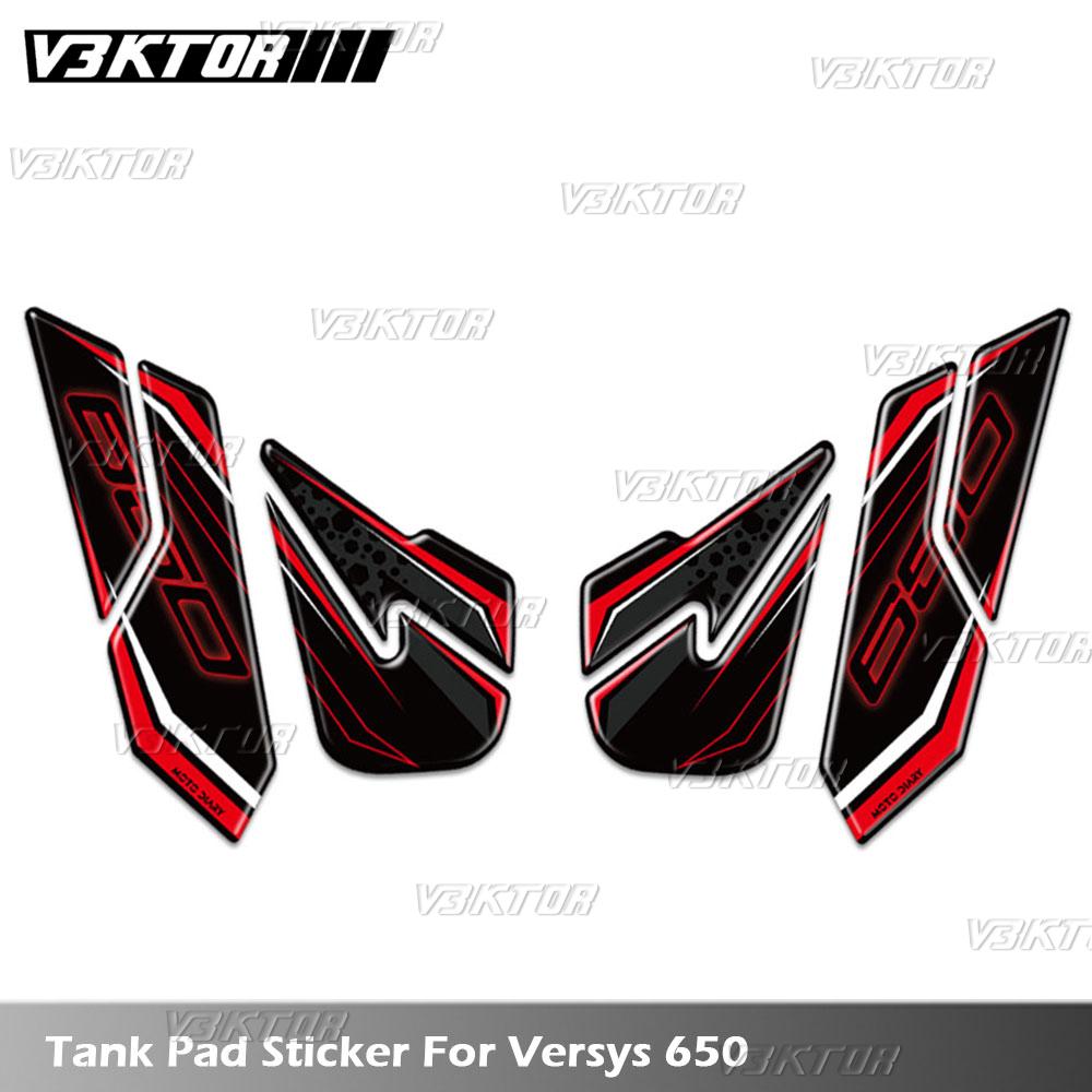Motorcycle Fuel Tank Pad Sticker Oil Gas Cap 3D Decal Cover Protector Waterproof For versys650 VERSYS 650 2022-2024