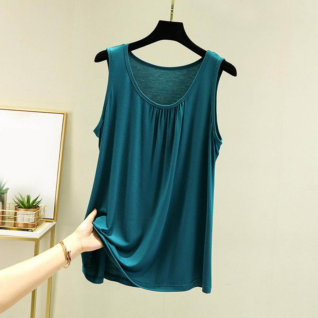 Damen Locker Lässig Und Bequem Sommer Innen Lang Einfarbig Basis Weste