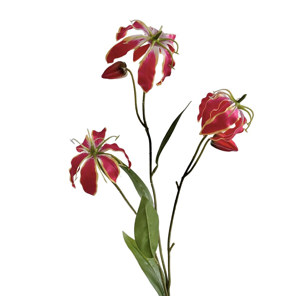 

Realistic Gloriosa Lily Flame Lily Artificial Flowers for Living Room Decor Colorful Floral Arrangement for Any Setting червоний