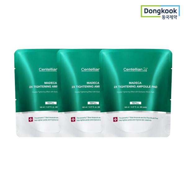 Madeca Double Tightening Ampoule Pad Refill (60 sheets, 3 packs) Pore Skin Elasticity Care Radiance Lifting