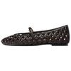 Lightweight Vintage Studded Strap Leather Round-Toe Casual Shoes Women Shoes Brown 13554510700