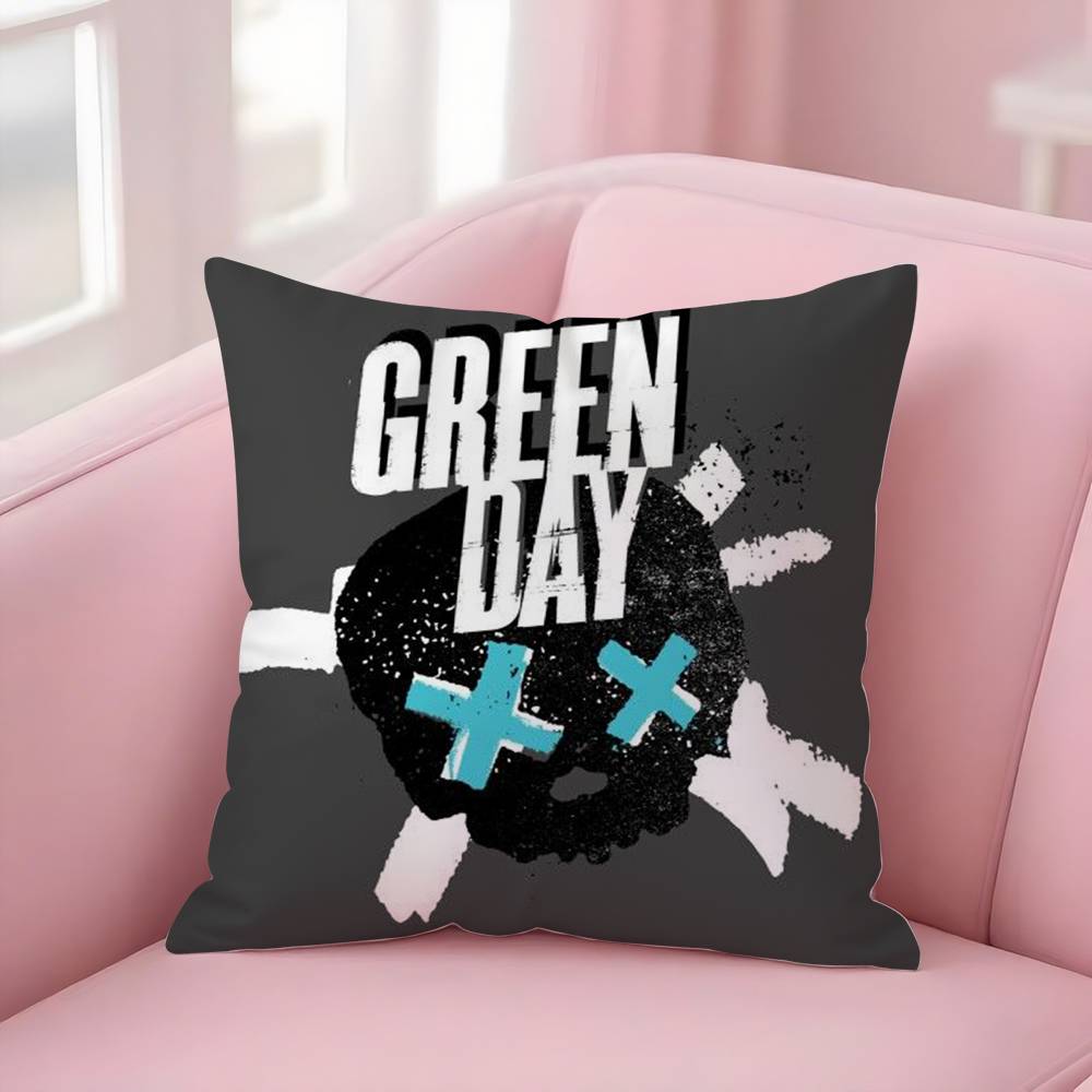 G-Green Day S-Saviors Pillow Case Sofa Short Plush Double-Sided Hd Printing Room Home Office Gift Cushion Cover